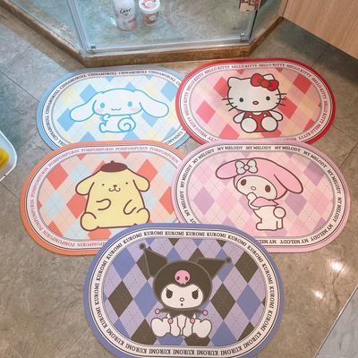 【2件装】卡通吸水晶绒泥浴室库洛米防滑垫脚厕所卫生间速干地垫【3天内发货】优惠商品图片