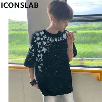 ICONSLAB重磅满天星夏季潮牌短袖t恤男2025美式新款