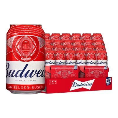 【到手24罐】百威经典红罐啤酒330ml*24听装拉格黄啤易拉罐瓶小麦