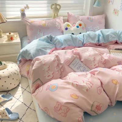 爆款四季磨毛时尚100%亲肤棉床单款四件套可裸睡柔软三件套芸