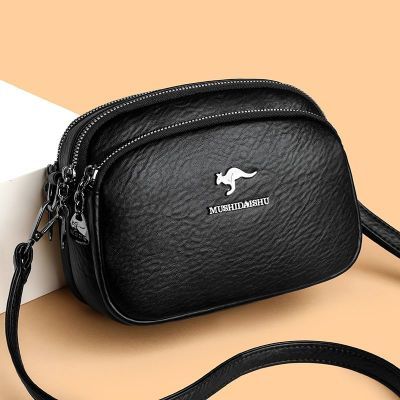 专柜2025真皮女士小圆包三层妈妈款单肩包时尚斜挎包中年牛皮女包