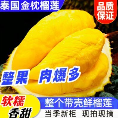 【金枕鲜果】泰国进口金枕榴莲整个带壳当季鲜果整箱进口水果批发