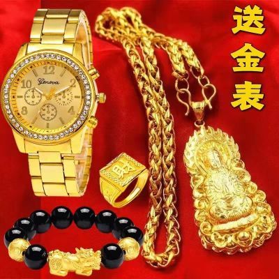 土豪越南沙金项链男网红链子不掉色霸气圆珠链新款饰品道具项链