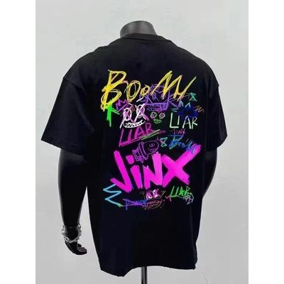 奥特莱斯~大牌清仓大码2~300斤高级感潮纯棉短袖T恤青年男女上衣