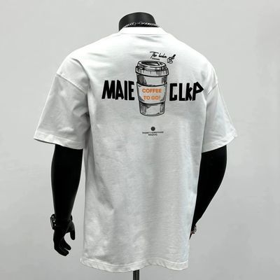 奥特莱斯~品牌外贸大码2~300斤高级感潮纯棉短袖t恤男士上衣体恤