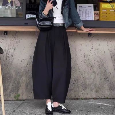 欧货高级感九分弯刀裤女春秋厚款大码胖mm小个子遮跨显瘦镰刀裤【5天内发货】