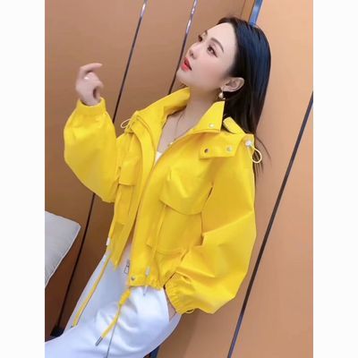 欧洲站时髦运动风纯色连帽长袖外套女2025秋季新款个性设计感上衣