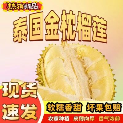 【正品】泰国果园直供新鲜当季金枕榴莲带壳鲜果低价清仓包邮