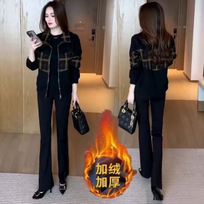 高档女装秋冬新款休闲减龄洋气百搭时尚短外套女夹克加绒加厚上衣