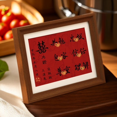 结婚订婚创意相框摆台喜庆氛围装饰床头柜纪念摆件新婚礼物送新人