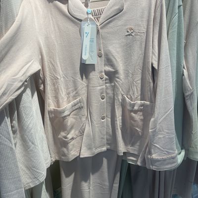 尹姿恋长袖春秋季蛋白棉纯色家居服宽松开衫套装