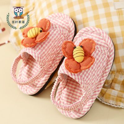 新款纯棉布艺可爱卡通情侣拖鞋春秋室内居家加厚防滑静音地板加厚