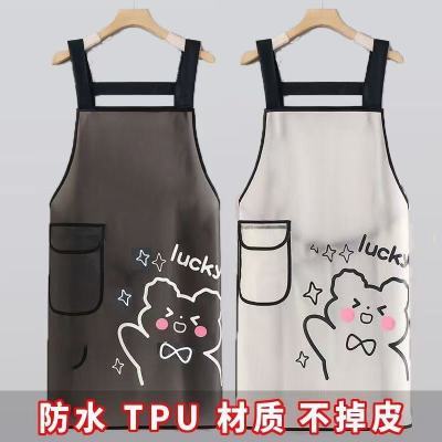 TPU免洗新款透明防水围裙家用厨房做饭防油围腰水产餐饮工作服