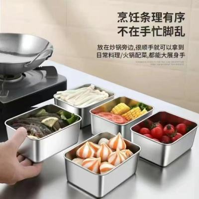 不锈钢保鲜盒饭盒食品级冰箱收纳盒子家用专用密封便当餐盒水果盒【7天内发货】