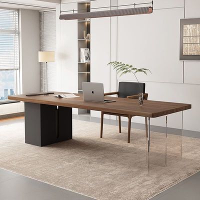 现代简约实木电脑办公书桌设计师老板总裁桌大班台经理长桌大板桌