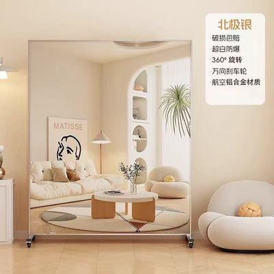 可移动跳舞镜子万向轮落地镜家用镜子全身穿衣镜瑜伽健身练功房