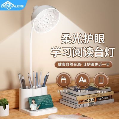 灯屋台灯护眼学习灯学生写作业阅读充电插电宿舍卧室LED阅读台灯