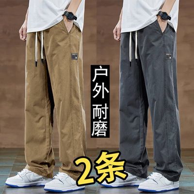 秋冬潮牌时尚百搭加绒保暖工装运动裤美式复古工装直筒休闲卫裤