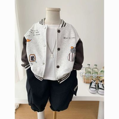 男童棒球服外套2026新款春秋装儿童洋气卡通夹克衫中小童休闲上衣