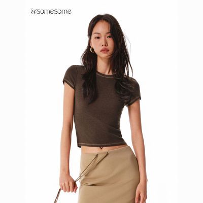 ���ڲ�����asomesome��ʽ����ײɫ��˿��ë����Ů��͸������T��������֯���� 87.1Ԫ