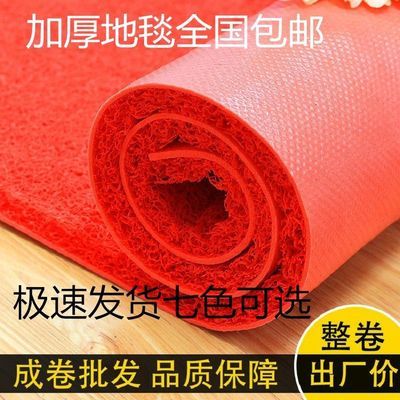 加厚丝圈地垫薄款电动四轮车PVC塑料红地毯入户门垫门口垫家用垫