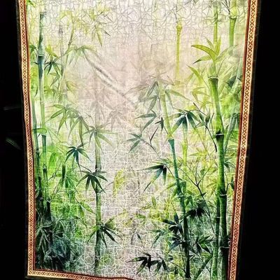 新款双面香云纱花萝龟裂纹国风印花丝巾时尚长巾百搭披肩围巾