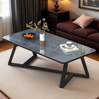 茶几岩板简约现代客厅家用小户型北欧桌子轻奢办公室长方形茶桌