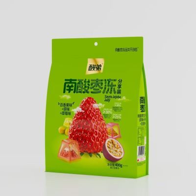 2袋酸弟400h果冻分享装混合味蒟蒻酸甜开味果冻小吃休闲食品