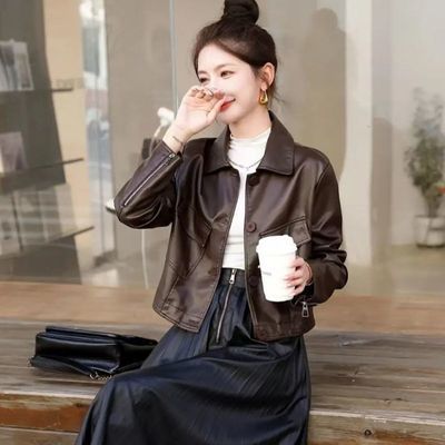 皮衣外套女短款2026年春秋百搭新款显瘦时尚机车皮夹克洋气小个子