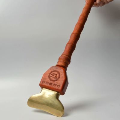 纯铜按摩弯月铲九通耜莲花经络疏通温灸工具推背全身颈椎颈肩刮痧