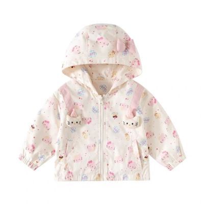 女童外套春秋2025新款儿童连帽小童上衣宝宝衣服公主洋气秋装