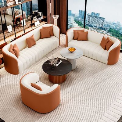 休闲办公室轻奢沙发商务简约洽谈美容院客厅大堂一整套