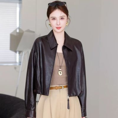 2026秋季新款真皮宽松女短款绵羊皮夹克外套小个子时尚百搭短外套