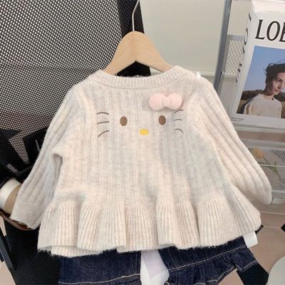 女童毛衣秋装2025新款洋气宝宝开衫儿童秋季针织衫外套毛线衣童装