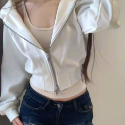 太绝了叭!!!【韩系短开衫】甜酷风短款连帽卫衣女INS韩版辣妹外套