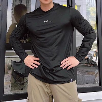 COURTMAN小logo投篮服长袖2023新款速干透气高弹运动训练篮球t恤优惠商品图片