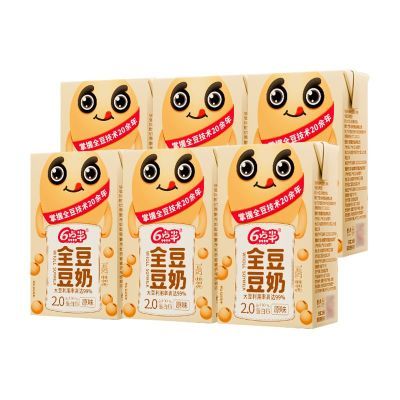 广西六点半豆奶饮品植物蛋白饮料早餐即饮250ml*6盒原味整箱0添加优惠商品图片