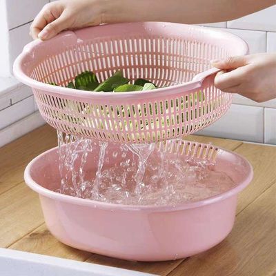 双层塑料沥水蔬菜加大洗菜厨房家用客厅果篮水果菜篮子简易