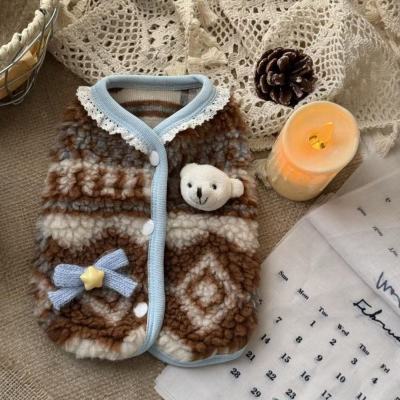 秋冬狗狗保暖棉服宠物马甲可爱雪纳瑞泰迪背心猫咪衣服狗狗绒马甲