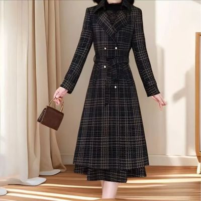 新中式国风套装连衣裙女春秋2025款小个子妈妈打底裙穿搭二件套【4天内发货】
