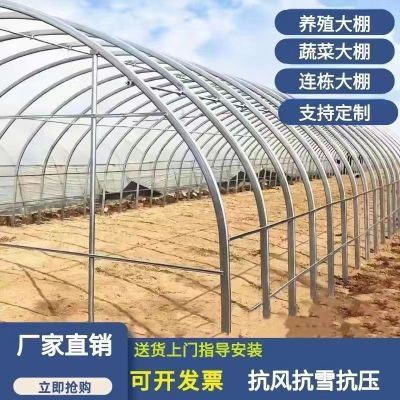 种植大棚骨架家用养殖养鸡鸡棚养猪蔬菜椭圆钢架温室一整套全套