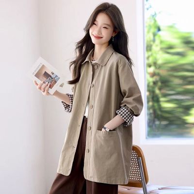 杭州意法风衣春秋百搭中长款中老年风衣时尚休闲妈妈外套【5天内发货】