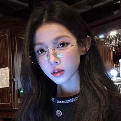 素颜神器无框眼镜近视女度数可配高级感无边框纯欲防蓝光银色镜框