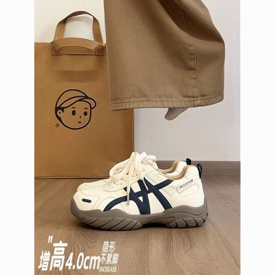 复古厚底阿甘德训鞋女2025秋季新款百搭休闲运动鞋软底增高老爹鞋