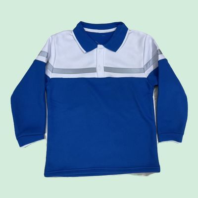 喀什加绒简约长袖校服套装蓝色纯色系冬季学生透气舒适小学生