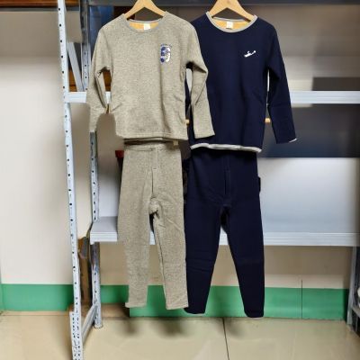 红豆男童加绒保暖内衣套装羊毛加厚秋衣秋裤男孩秋冬家居服一体绒