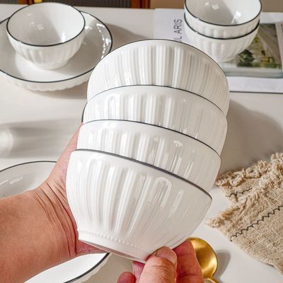 2026新款饭碗高颜值陶瓷釉下彩简约汤碗家用餐具碗家用米饭碗包邮【9月9日发完】优惠商品图片