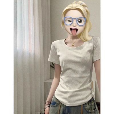 美式含棉正肩短袖T恤女显修身设计感夏季辣妹新款百搭上衣显瘦ins