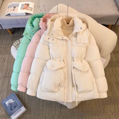 羽绒棉服女中长款2024秋冬韩版时尚收腰显瘦加厚棉服宽松保暖外套