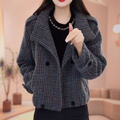 2025秋冬新款气质时尚休闲宽松显瘦遮肉上衣开衫高端洋气短款外套